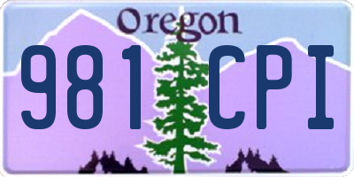 OR license plate 981CPI