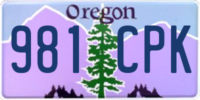 OR license plate 981CPK