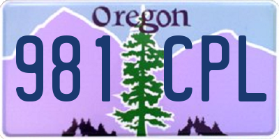 OR license plate 981CPL