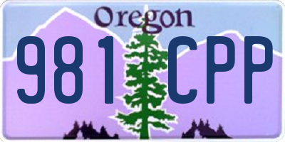 OR license plate 981CPP