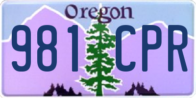 OR license plate 981CPR