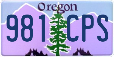 OR license plate 981CPS