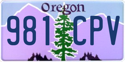 OR license plate 981CPV