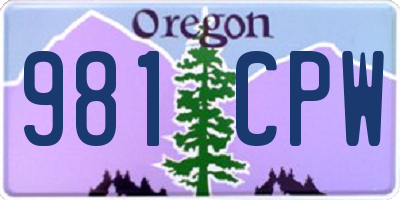 OR license plate 981CPW