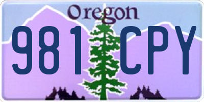 OR license plate 981CPY