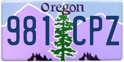 OR license plate 981CPZ