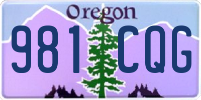 OR license plate 981CQG