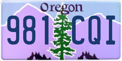 OR license plate 981CQI