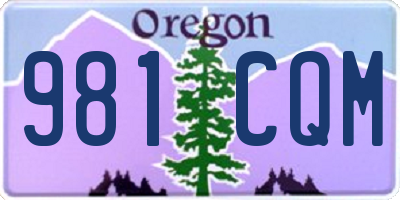 OR license plate 981CQM