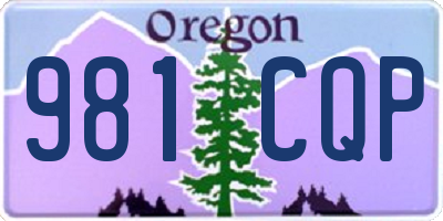 OR license plate 981CQP