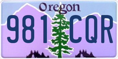 OR license plate 981CQR