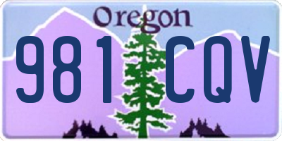OR license plate 981CQV