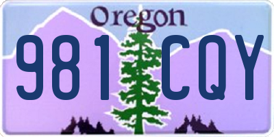 OR license plate 981CQY