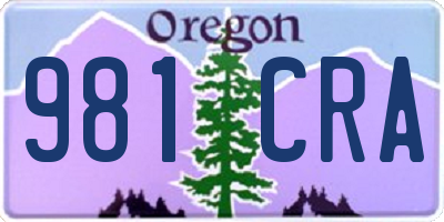 OR license plate 981CRA