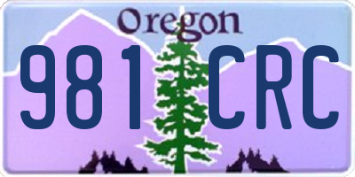 OR license plate 981CRC