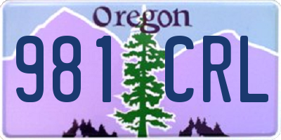OR license plate 981CRL