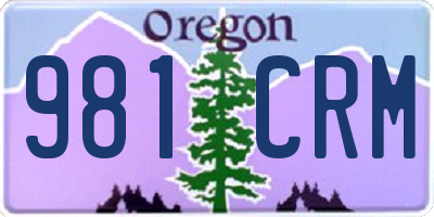 OR license plate 981CRM