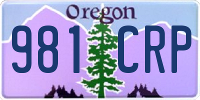 OR license plate 981CRP