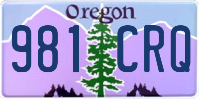 OR license plate 981CRQ