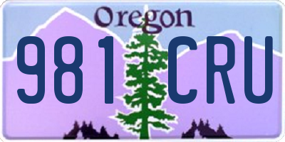 OR license plate 981CRU