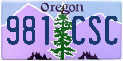 OR license plate 981CSC