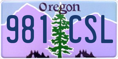 OR license plate 981CSL