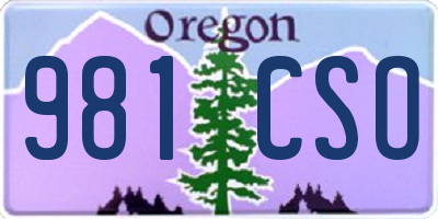 OR license plate 981CSO