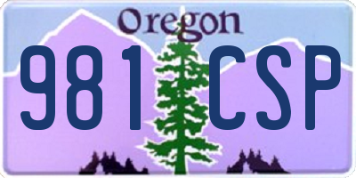 OR license plate 981CSP