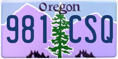 OR license plate 981CSQ