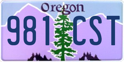 OR license plate 981CST