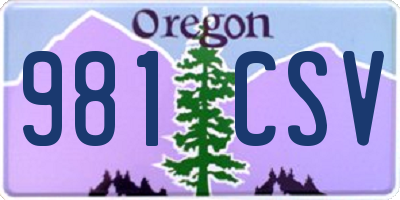 OR license plate 981CSV