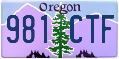 OR license plate 981CTF