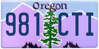 OR license plate 981CTI