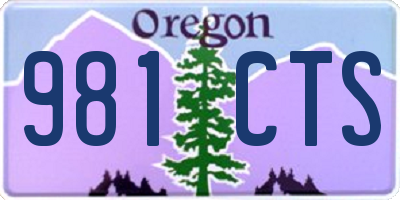 OR license plate 981CTS