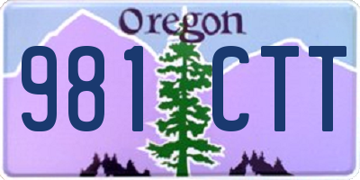 OR license plate 981CTT