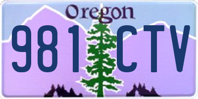 OR license plate 981CTV