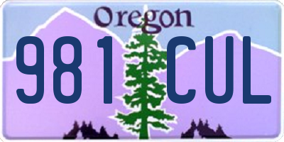 OR license plate 981CUL