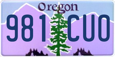 OR license plate 981CUO