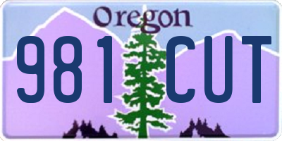 OR license plate 981CUT