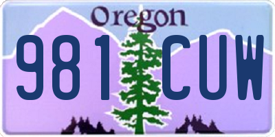 OR license plate 981CUW
