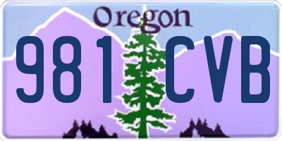 OR license plate 981CVB