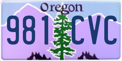 OR license plate 981CVC