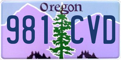 OR license plate 981CVD
