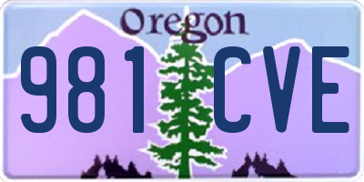 OR license plate 981CVE