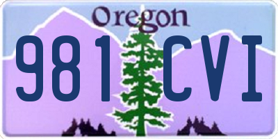 OR license plate 981CVI