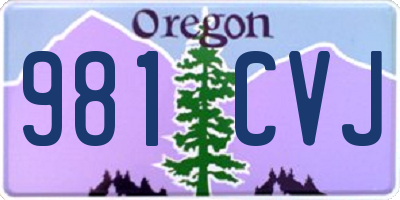 OR license plate 981CVJ