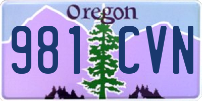 OR license plate 981CVN