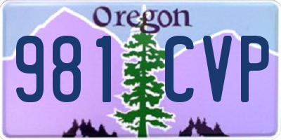 OR license plate 981CVP