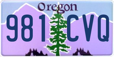 OR license plate 981CVQ