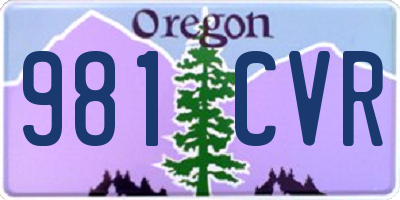 OR license plate 981CVR